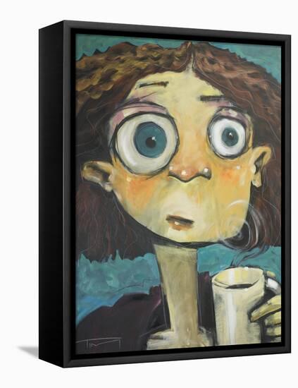 Her First Sip of Coffee-Tim Nyberg-Framed Premier Image Canvas