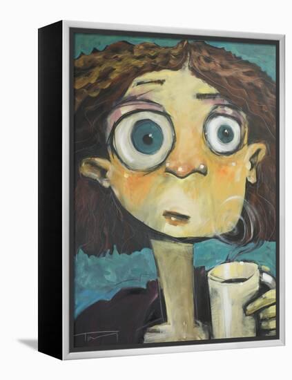 Her First Sip of Coffee-Tim Nyberg-Framed Premier Image Canvas