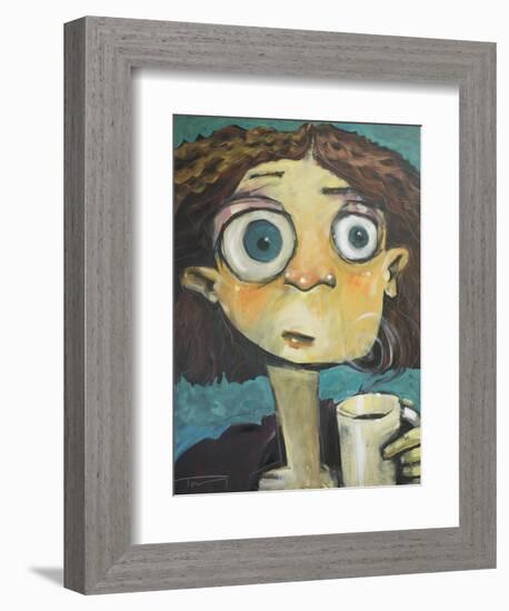 Her First Sip of Coffee-Tim Nyberg-Framed Premium Giclee Print