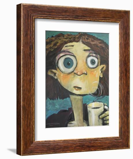 Her First Sip of Coffee-Tim Nyberg-Framed Premium Giclee Print