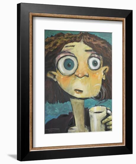 Her First Sip of Coffee-Tim Nyberg-Framed Premium Giclee Print