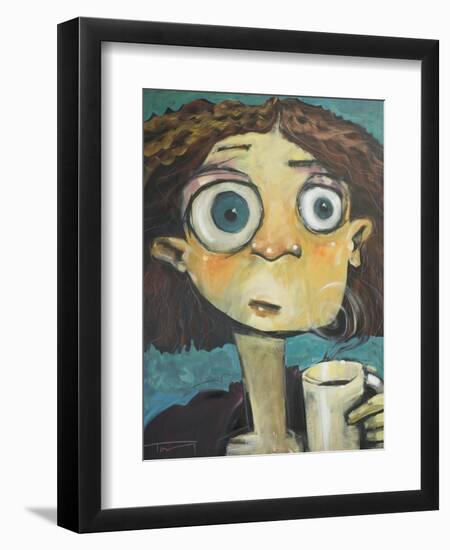 Her First Sip of Coffee-Tim Nyberg-Framed Premium Giclee Print