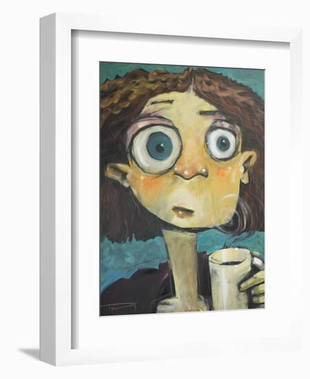 Her First Sip of Coffee-Tim Nyberg-Framed Premium Giclee Print