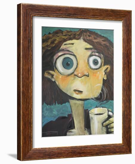 Her First Sip of Coffee-Tim Nyberg-Framed Giclee Print