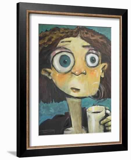 Her First Sip of Coffee-Tim Nyberg-Framed Giclee Print