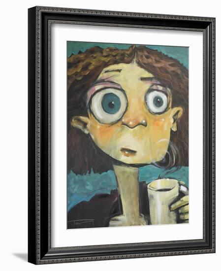 Her First Sip of Coffee-Tim Nyberg-Framed Giclee Print