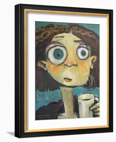 Her First Sip of Coffee-Tim Nyberg-Framed Giclee Print