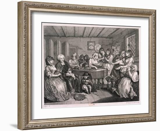 Her Funerall Properly Attended, Plate VI of the Harlot's Progress, 1732-William Hogarth-Framed Giclee Print