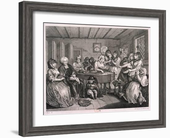 Her Funerall Properly Attended, Plate VI of the Harlot's Progress, 1732-William Hogarth-Framed Giclee Print