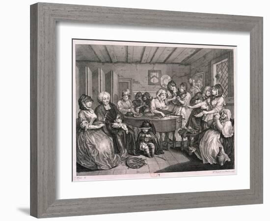 Her Funerall Properly Attended, Plate VI of the Harlot's Progress, 1732-William Hogarth-Framed Giclee Print