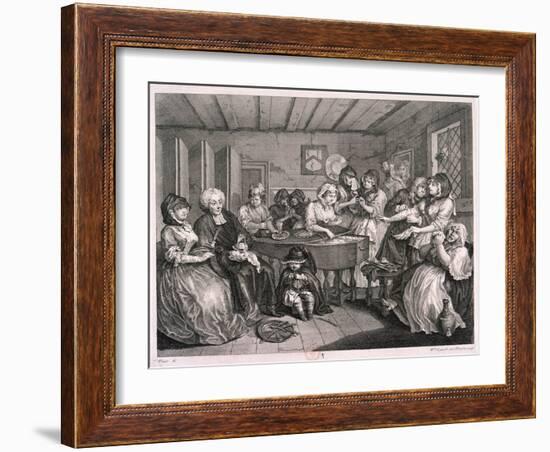 Her Funerall Properly Attended, Plate VI of the Harlot's Progress, 1732-William Hogarth-Framed Giclee Print