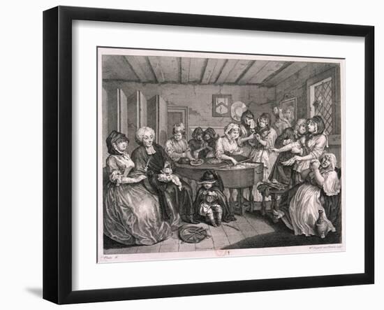 Her Funerall Properly Attended, Plate VI of the Harlot's Progress, 1732-William Hogarth-Framed Giclee Print