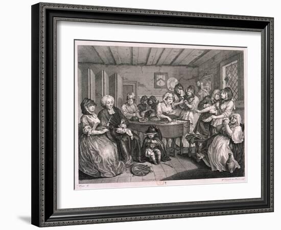 Her Funerall Properly Attended, Plate VI of the Harlot's Progress, 1732-William Hogarth-Framed Giclee Print