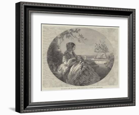 Her Majesty and the Infant Prince Arthur-Franz Xaver Winterhalter-Framed Giclee Print