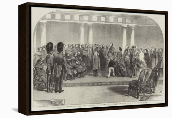 Her Majesty Inspecting the Wounded Guards in the Grand Hall of Buckingham Palace-Sir John Gilbert-Framed Premier Image Canvas