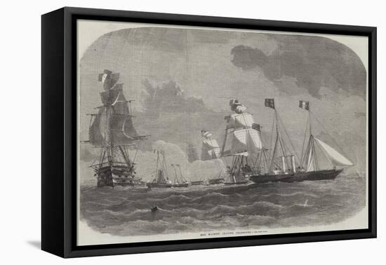 Her Majesty Leaving Cherbourg-Edwin Weedon-Framed Premier Image Canvas