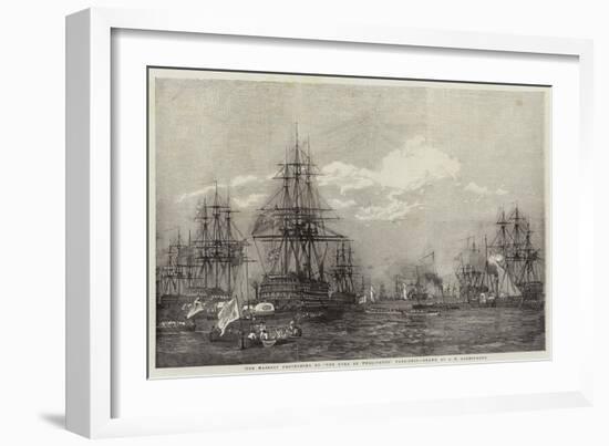 Her Majesty Proceeding to The Duke of Wellington Flag-Ship-John Wilson Carmichael-Framed Giclee Print