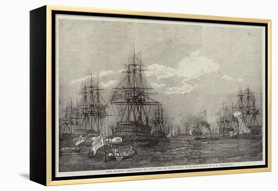 Her Majesty Proceeding to The Duke of Wellington Flag-Ship-John Wilson Carmichael-Framed Premier Image Canvas