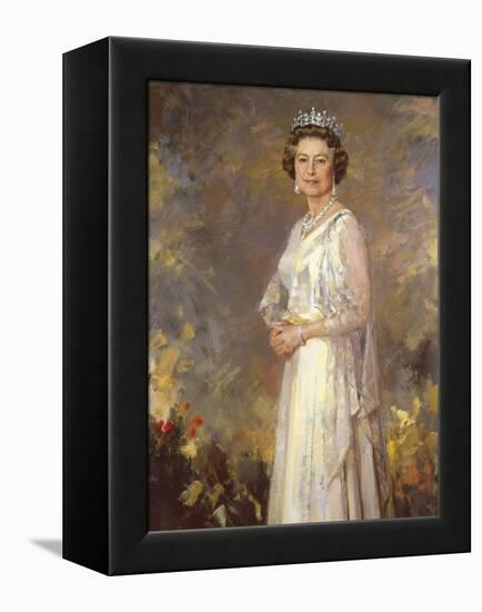 Her Majesty Queen Elizabeth II-R. Macarron-Framed Stretched Canvas