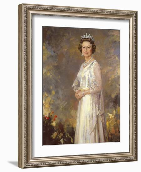 Her Majesty Queen Elizabeth II-R. Macarron-Framed Art Print