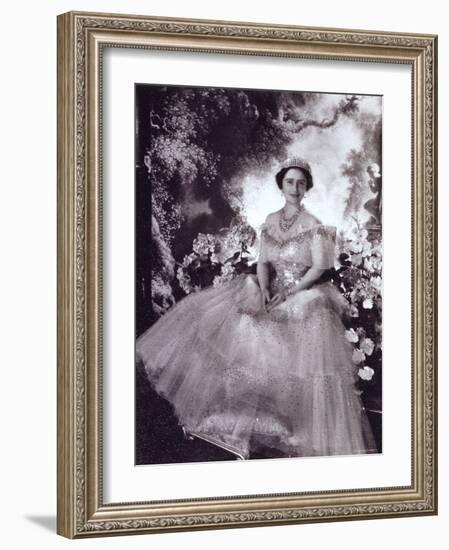 Her Majesty Queen Elizabeth, the Queen Mother, in Tiara and Gown, 4 August 1900 - 30 March 2002-Cecil Beaton-Framed Photographic Print