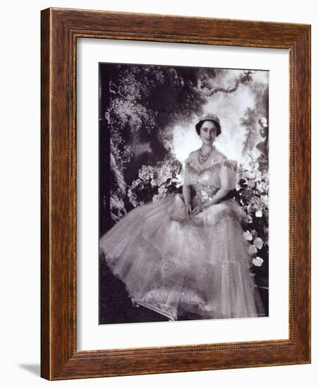 Her Majesty Queen Elizabeth, the Queen Mother, in Tiara and Gown, 4 August 1900 - 30 March 2002-Cecil Beaton-Framed Photographic Print