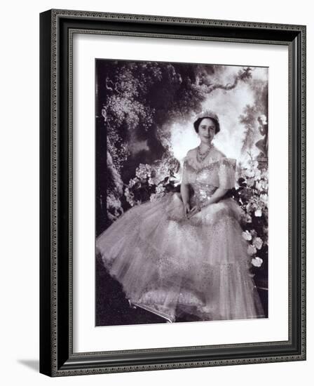 Her Majesty Queen Elizabeth, the Queen Mother, in Tiara and Gown, 4 August 1900 - 30 March 2002-Cecil Beaton-Framed Photographic Print