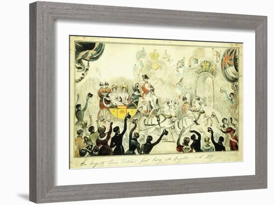 Her Majesty Queen Victoria 's First Entry into Brighton Oct. 4th 1837, 1837-George Cruikshank-Framed Giclee Print