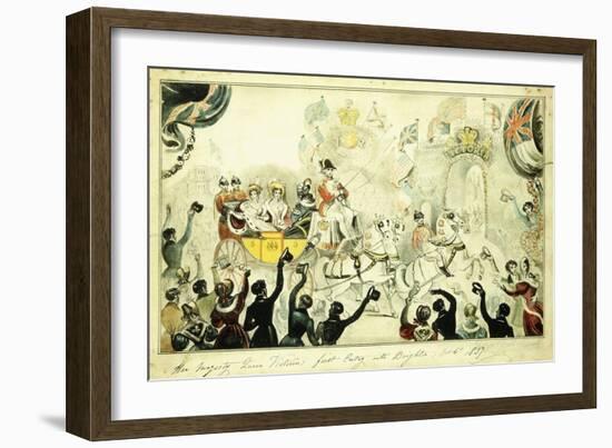 Her Majesty Queen Victoria 's First Entry into Brighton Oct. 4th 1837, 1837-George Cruikshank-Framed Giclee Print
