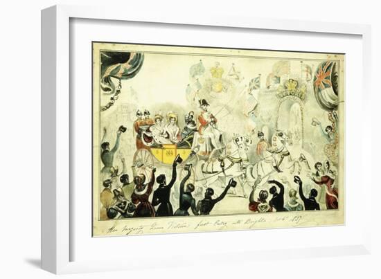 Her Majesty Queen Victoria 's First Entry into Brighton Oct. 4th 1837, 1837-George Cruikshank-Framed Giclee Print