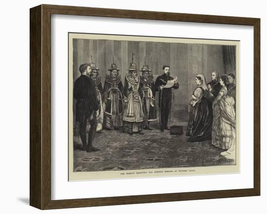 Her Majesty Receiving the Burmese Embassy at Windsor Castle-Francis S. Walker-Framed Giclee Print