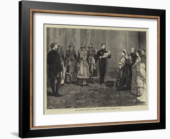 Her Majesty Receiving the Burmese Embassy at Windsor Castle-Francis S. Walker-Framed Giclee Print