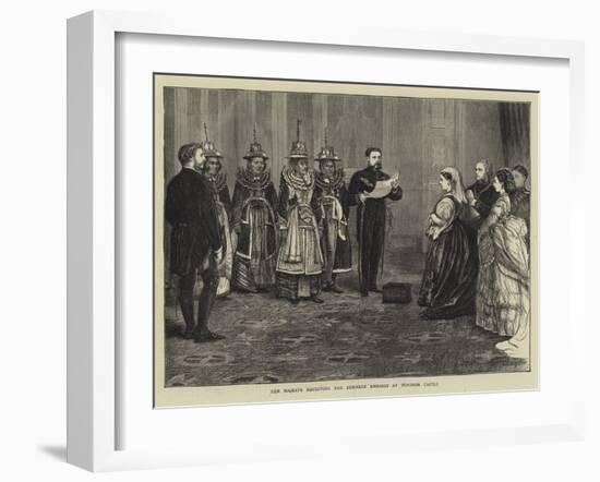 Her Majesty Receiving the Burmese Embassy at Windsor Castle-Francis S. Walker-Framed Giclee Print