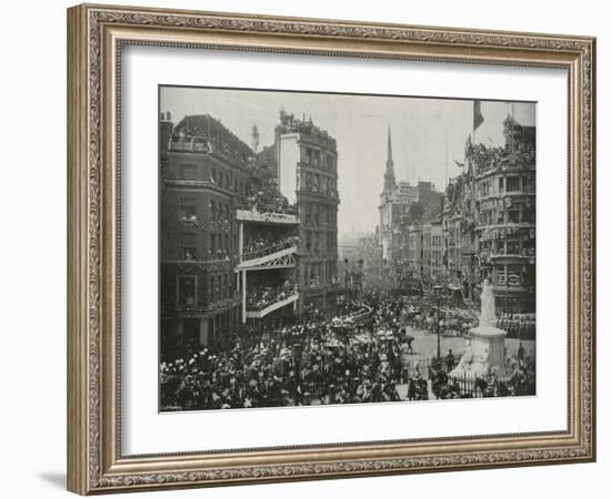 'Her Majesty's Arrival in St. Paul's Churchyard', London, 1897-E&S Woodbury-Framed Giclee Print