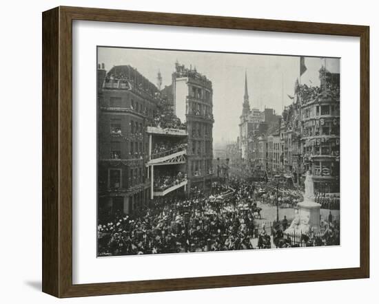 'Her Majesty's Arrival in St. Paul's Churchyard', London, 1897-E&S Woodbury-Framed Giclee Print