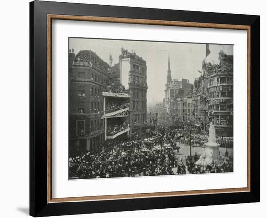 'Her Majesty's Arrival in St. Paul's Churchyard', London, 1897-E&S Woodbury-Framed Giclee Print