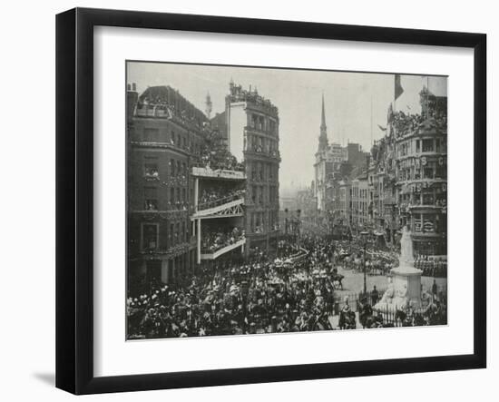 'Her Majesty's Arrival in St. Paul's Churchyard', London, 1897-E&S Woodbury-Framed Giclee Print