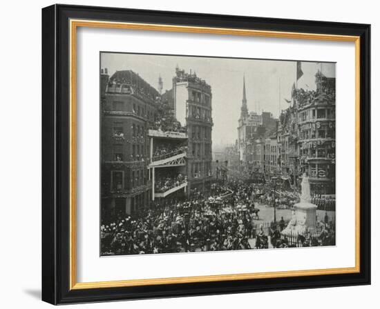 'Her Majesty's Arrival in St. Paul's Churchyard', London, 1897-E&S Woodbury-Framed Giclee Print