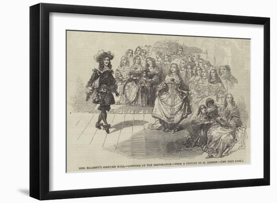 Her Majesty's Costume Ball, Costume of the Restoration-null-Framed Giclee Print