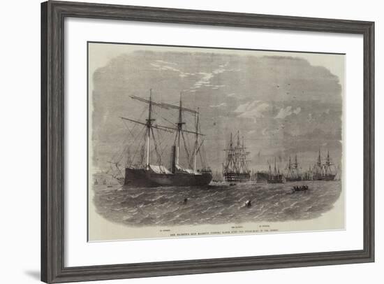 Her Majesty's Ship Majestic Keeping Watch over the Steam-Rams in the Mersey-Edwin Weedon-Framed Giclee Print