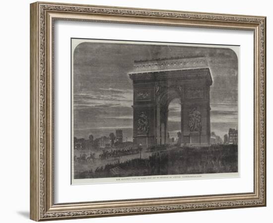 Her Majesty's Visit to Paris, the Arc De Triomphe De L'Etoile, Illuminated-null-Framed Giclee Print