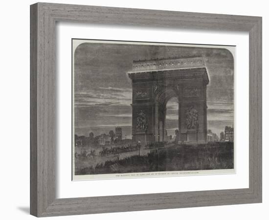 Her Majesty's Visit to Paris, the Arc De Triomphe De L'Etoile, Illuminated-null-Framed Giclee Print