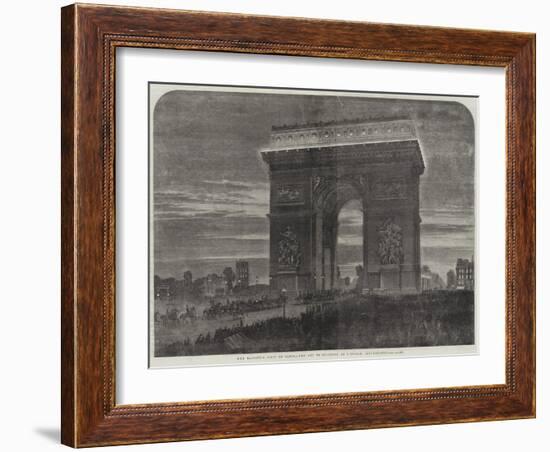 Her Majesty's Visit to Paris, the Arc De Triomphe De L'Etoile, Illuminated-null-Framed Giclee Print