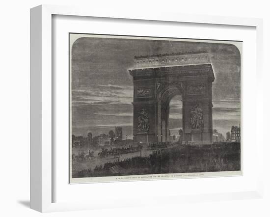 Her Majesty's Visit to Paris, the Arc De Triomphe De L'Etoile, Illuminated-null-Framed Giclee Print