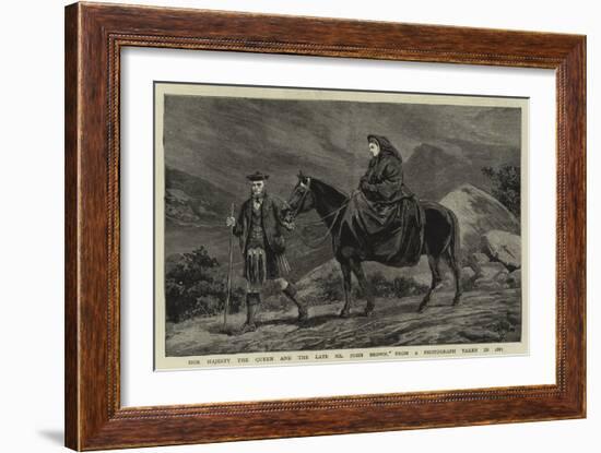 Her Majesty the Queen and the Late Mr John Brown, from a Photograph Taken in 1863-null-Framed Giclee Print