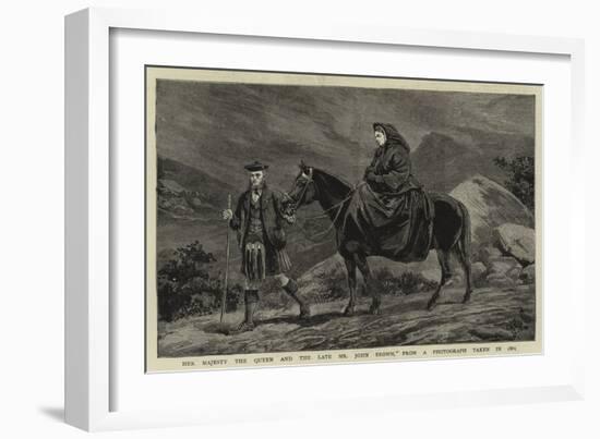 Her Majesty the Queen and the Late Mr John Brown, from a Photograph Taken in 1863-null-Framed Giclee Print