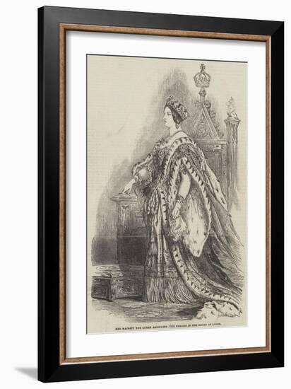 Her Majesty the Queen Ascending the Throne in the House of Lords-null-Framed Giclee Print