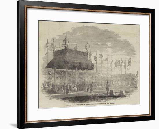 Her Majesty the Queen Laying the Foundation-Stone of Wellington College, Near Sandhurst-null-Framed Giclee Print