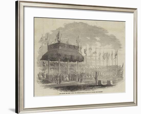 Her Majesty the Queen Laying the Foundation-Stone of Wellington College, Near Sandhurst-null-Framed Giclee Print