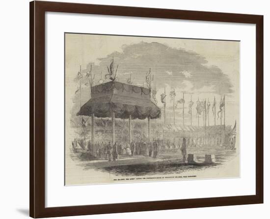 Her Majesty the Queen Laying the Foundation-Stone of Wellington College, Near Sandhurst-null-Framed Giclee Print